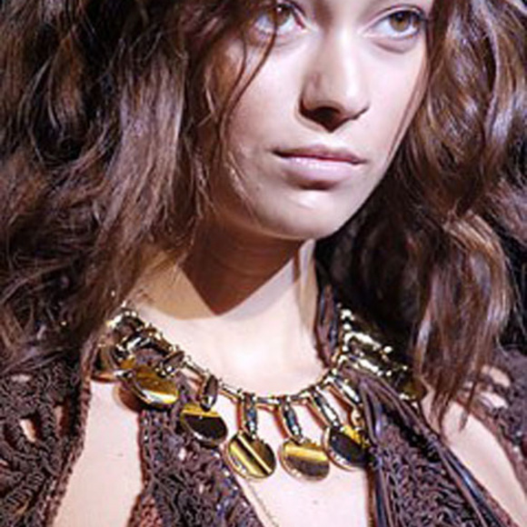 Roberto Cavalli RUNWAY  Gold Tiger  EYE Necklace - Picture 6 of 9